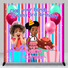 Lofaris Custom Clap Your Hands Colorful 3rd Birthday Backdrop