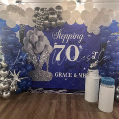 Lofaris Custom Matte Vinyl Party Backdrop with Photo Text