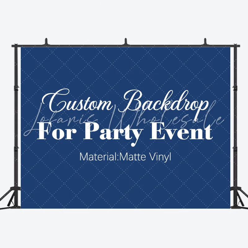 Lofaris Custom Matte Vinyl Party Backdrop with Photo Text