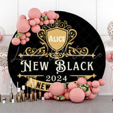 Lofaris Custom New Stacks Gold Black 2024 Round Backdrop