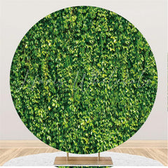Lofaris Custom Round Simple Green Leaves Baby Shower Backdrop