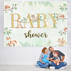 Lofaris Cute Animal Green Baby Shower Backdrop for Photoshoot