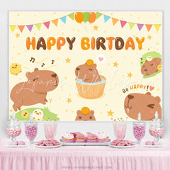 Lofaris Cute Bears Ducks Star Balloon Flag Birthday Backdrop