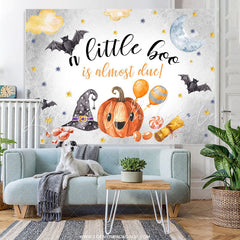Lofaris Cute Boo Is Almost Due Halloween Baby Shower Backdrop