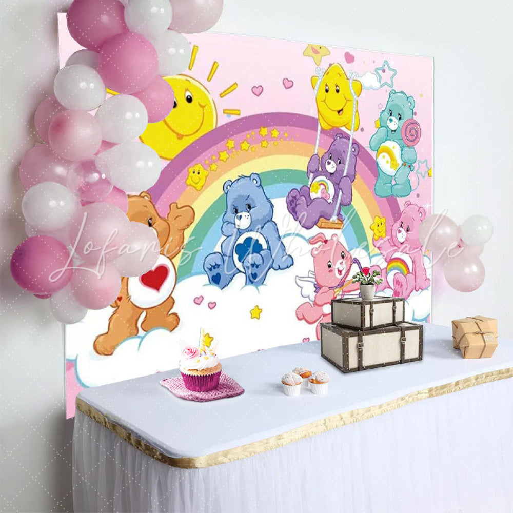 Cute Care Bear Birthday Party Backdrop For Indoor Party Supplies