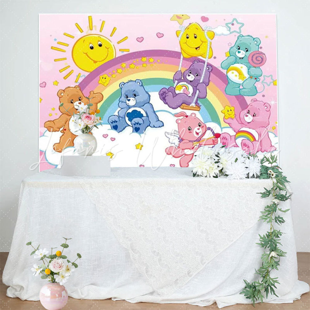 Cute Care Bear Birthday Party Backdrop For Indoor Party Supplies