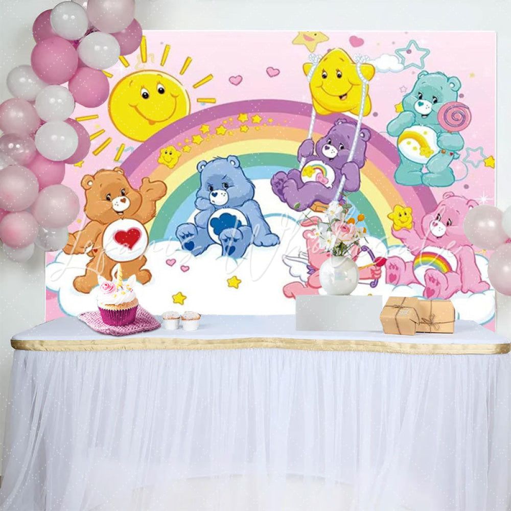 Cute Care Bear Birthday Party Backdrop For Indoor Party Supplies