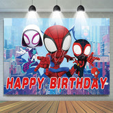 Lofaris Cute Cartoon Spider Happy Birthday Backdrop For Kid