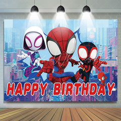 Lofaris Cute Cartoon Spider Happy Birthday Backdrop For Kid