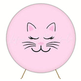 Cute Cat Round Backdrop For Playful Animal-Themed Kids Party
