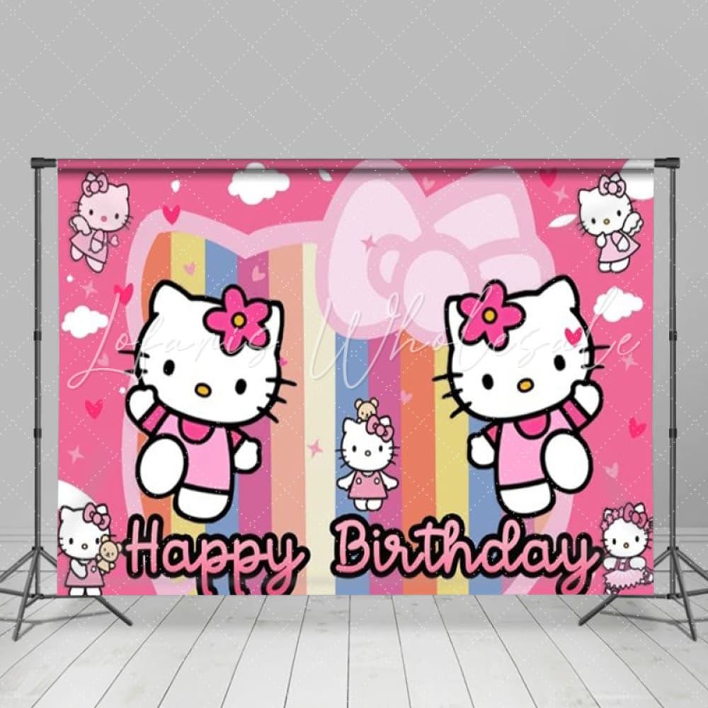 Cute Cat Super Kitties Birthday Party Backdrop