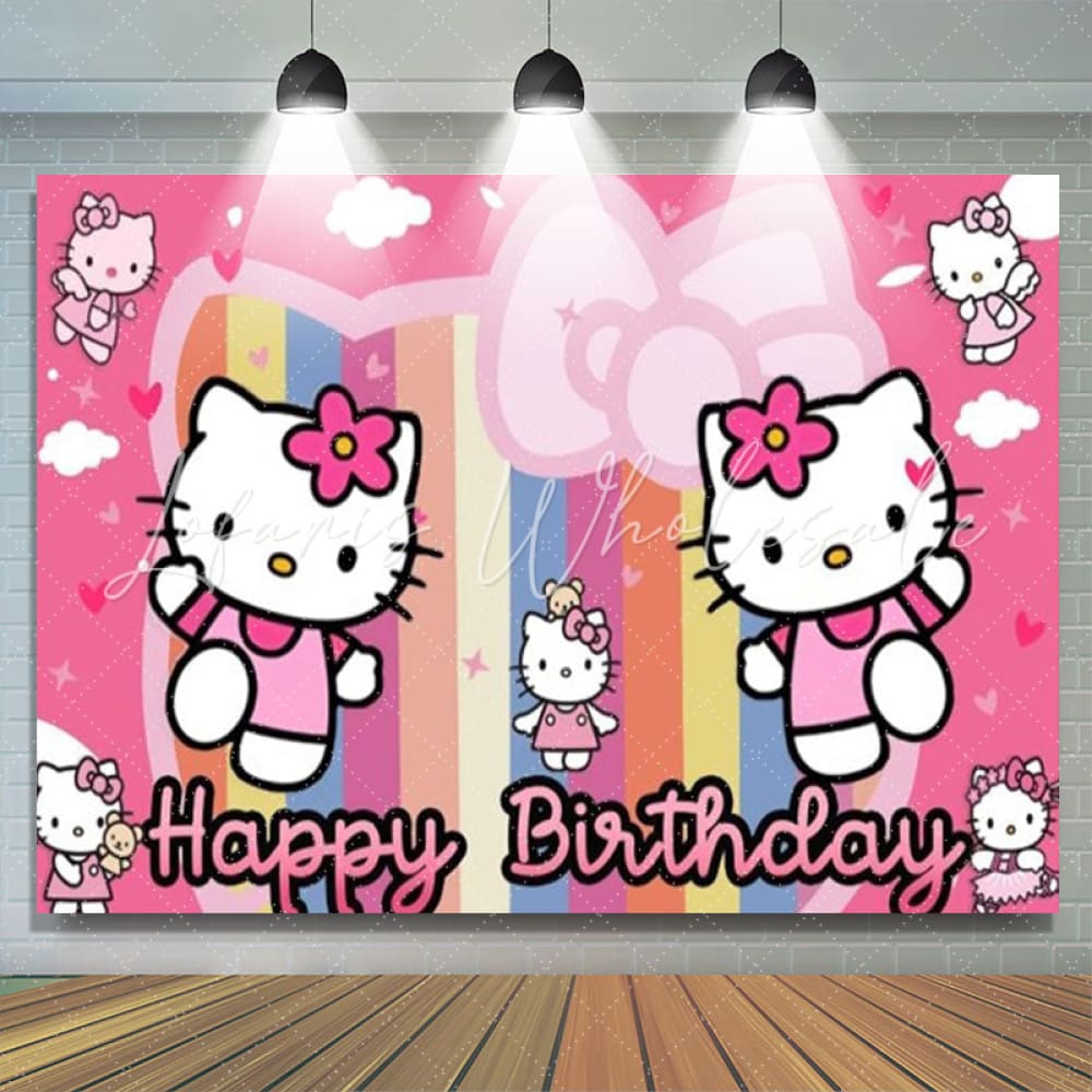 Cute Cat Super Kitties Birthday Party Backdrop