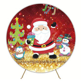 Cute Christmas Round Backdrop for Festive Holiday Party Fun