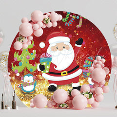 Cute Christmas Round Backdrop for Festive Holiday Party Fun