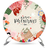 Lofaris Cute Flowers Love Letter Valentines Round Backdrop