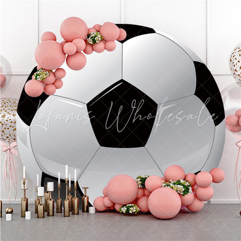Lofaris Cute Football Themed Round Backdrop For Birthday Party