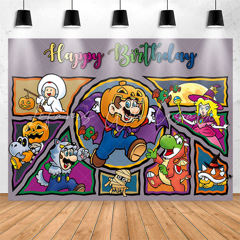 Lofaris Cute Halloween Pipe Man Characters Birthday Backdrop