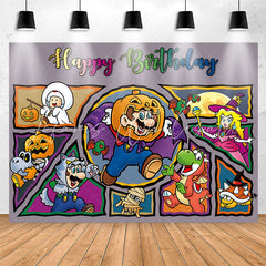 Lofaris Cute Halloween Pipe Man Characters Birthday Backdrop