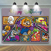 Lofaris Cute Halloween Pipe Man Characters Birthday Backdrop