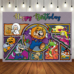 Lofaris Cute Halloween Pipe Man Characters Birthday Backdrop