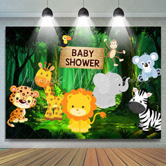 Lofaris Cute Little Animals And Forest Baby Shower Backdrop