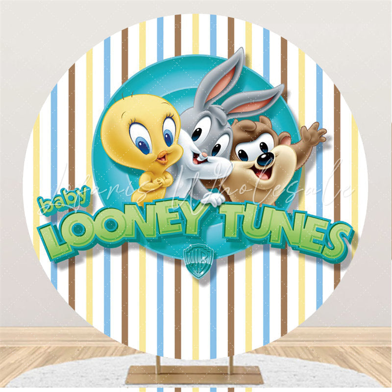 Lofaris Cute Little Animals Round Kids Baby Shower Backdrop