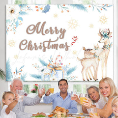 Lofaris Cute Little Deer and Mother Chritmas Backdrop