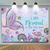 Lofaris Cute Little Mermaid Is On The Way Baby Shower Backdrop
