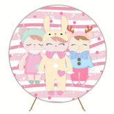 Cute Metoo Doll Inspired Round Backdrop For Kids Decoration