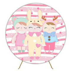 Cute Metoo Doll Inspired Round Backdrop For Kids Decoration