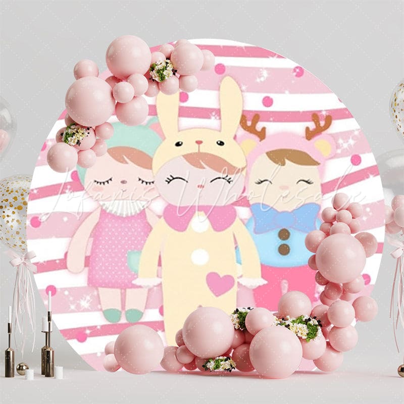 Cute Metoo Doll Inspired Round Backdrop For Kids Decoration