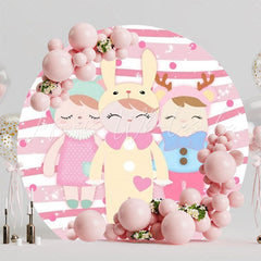 Cute Metoo Doll Inspired Round Backdrop For Kids Decoration