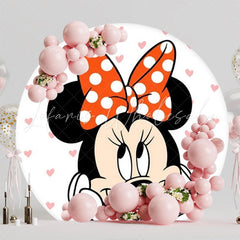 Cute Minnie Mouse Round Backdrop For Kids Celebration Party Fun