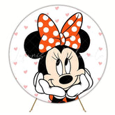 Cute Minnie Mouse Round Backdrop For Kids Celebration Party Fun