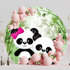 Cute Panda Round Backdrop For Fun Animal-Themed Kids Party Celebration