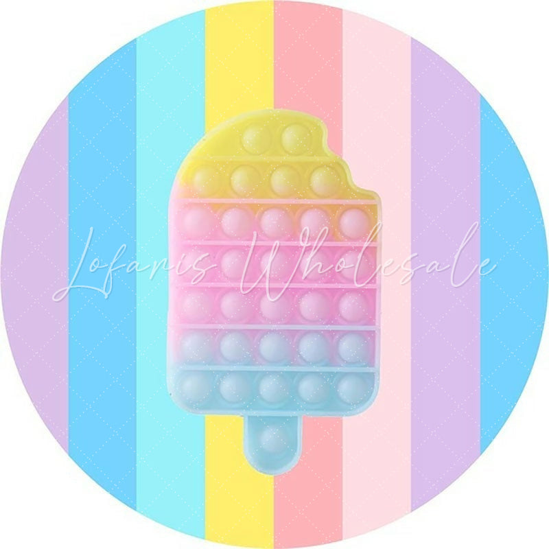 Lofaris Cute Pop It Fidget Colorful Round Backdrops for Girls