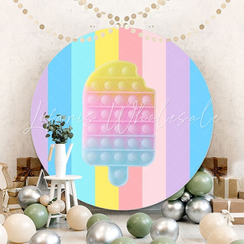 Lofaris Cute Pop It Fidget Colorful Round Backdrops for Girls