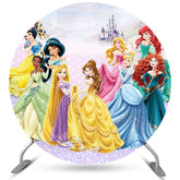 Lofaris Cute Princess Theme With Castle Birthday Round Backdrop