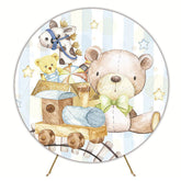 Cute Watercolor Toys Round Backdrop for Kids Celebration