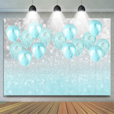 Lofaris Cyan Glitter Balloon Bokeh Backdrop for Birthday Party
