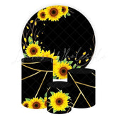 Daisy Flower Themed Round Backdrop and Cylinder Kit