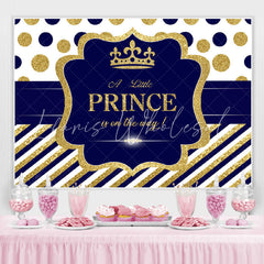 Lofaris Dark Blue and Golden Dots Baby Shower Backdrop for Boy