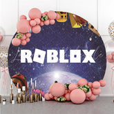 Lofaris Dark Blue Glitter Universe Round Happy Birthday Backdrop