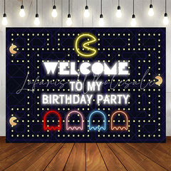 Lofaris Dark Blue Maze Welcome To My Birthday Party Backdrop