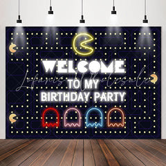 Lofaris Dark Blue Maze Welcome To My Birthday Party Backdrop