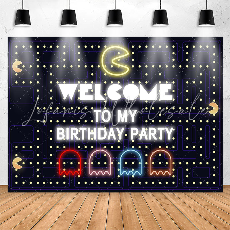 Lofaris Dark Blue Maze Welcome To My Birthday Party Backdrop