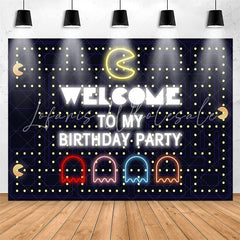 Lofaris Dark Blue Maze Welcome To My Birthday Party Backdrop