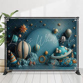 Lofaris Dark Blue Outer Space Balloon 1st Birthday Backdrop