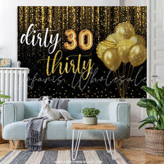 Lofaris Dark Brown Dirty Thirty Balloons Birthday Backdrop