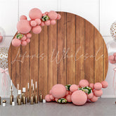 Lofaris Dark Brown Retro Wood Birthday Party Decoration Backdrop